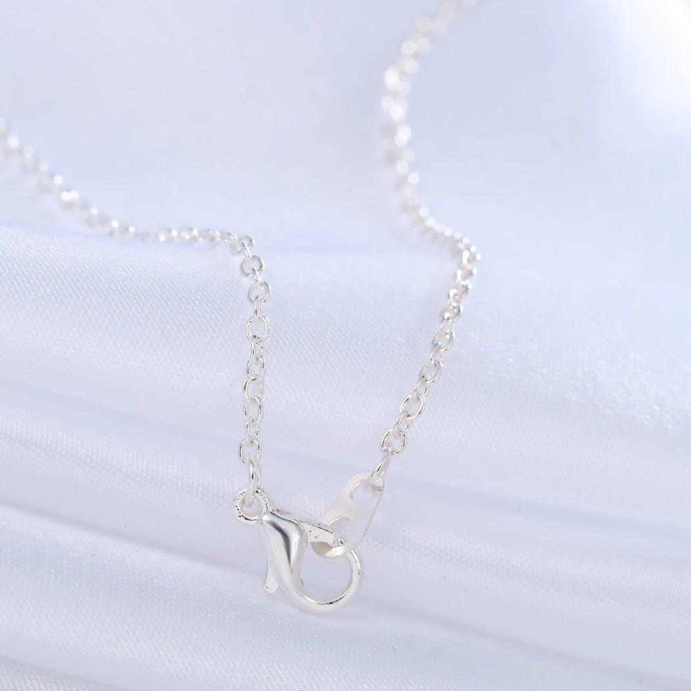 Collier pendentif infini avec cristal plaqué argent plaqué argent