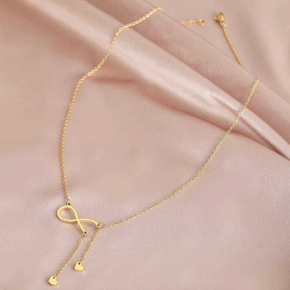 Collier pendentif infini ouvert plaqué or / or rose / argent