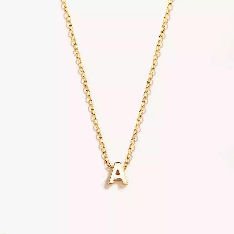 Collier pendentif lettre initiale en argent 925