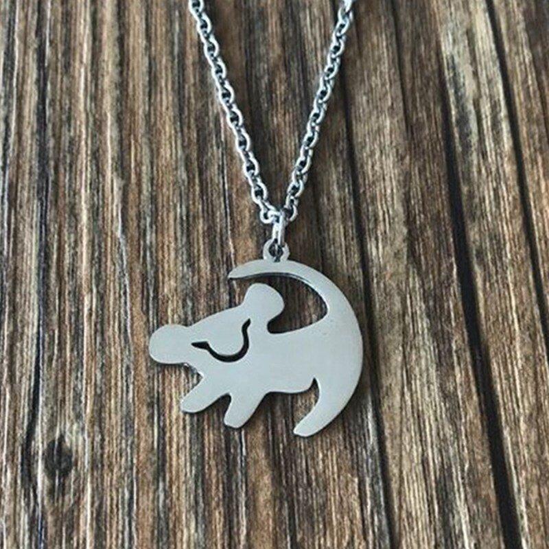 Collier pendentif lion simba plaqué or / argent