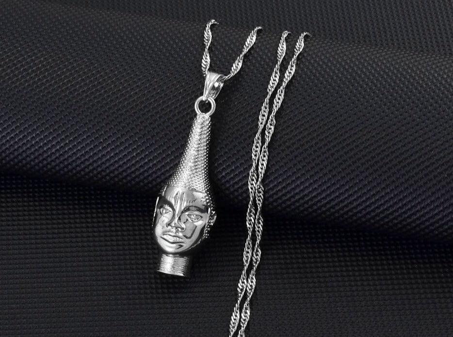 Collier pendentif masque reine mère de l'empire du Bénin - MonPendentif