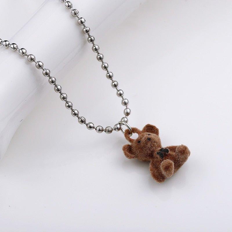 Collier pendentif ourson mini peluche