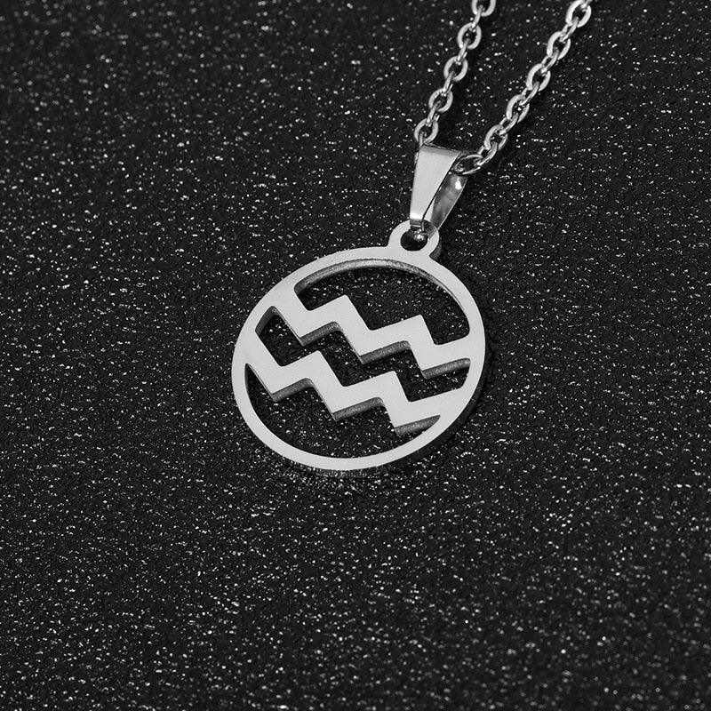 Collier pendentif signe astrologique rond creux - MonPendentif