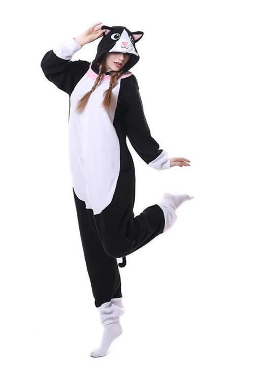 Combinaison Pyjama Femme Chat Noir