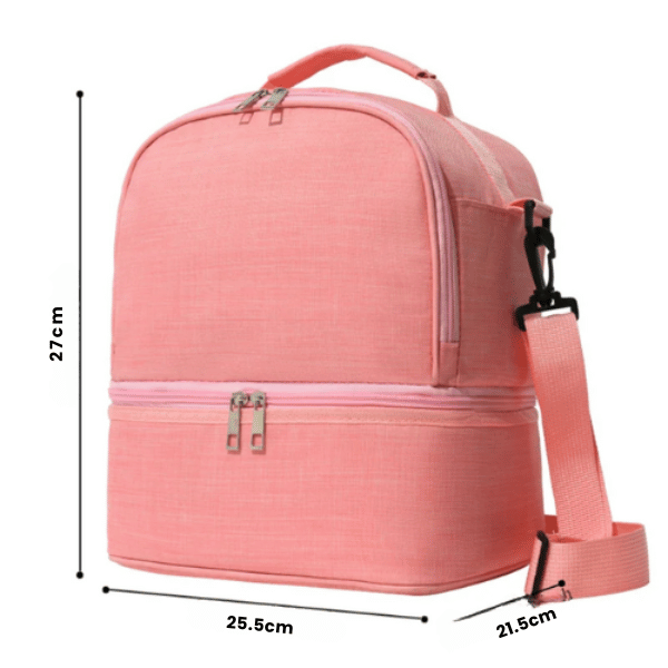 Sac Glacière Isotherme Rose Compartimenté