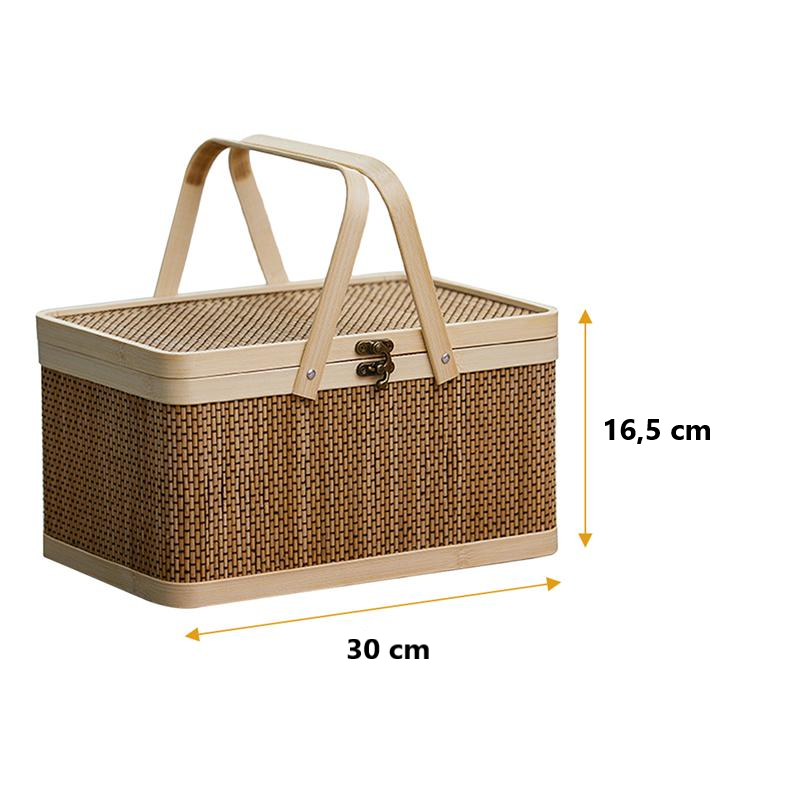 Panier Pique-Nique Bambou Foncé