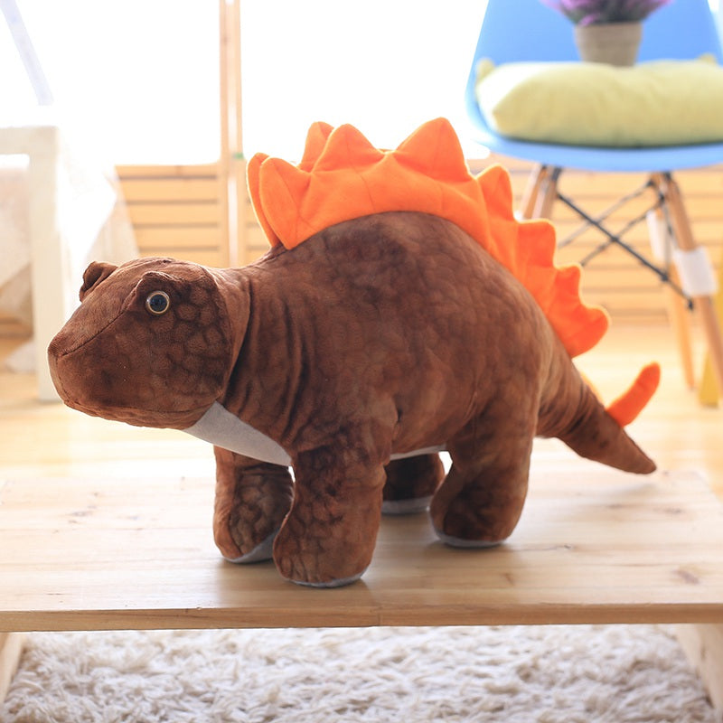 Peluche Géante Stégosaure Marron et Orange