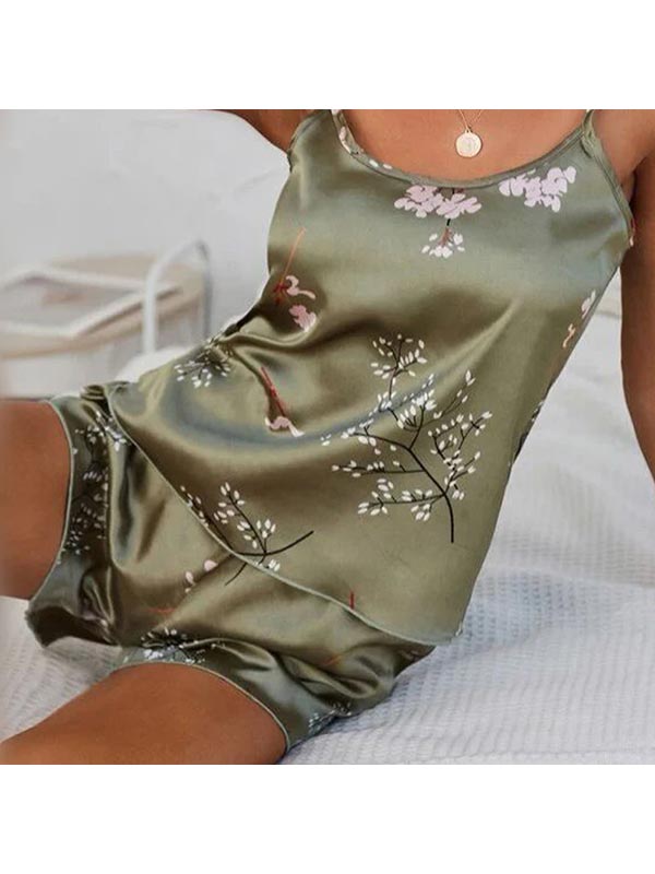 Ensemble Pyjama En Satin "Sauge Fleurie"