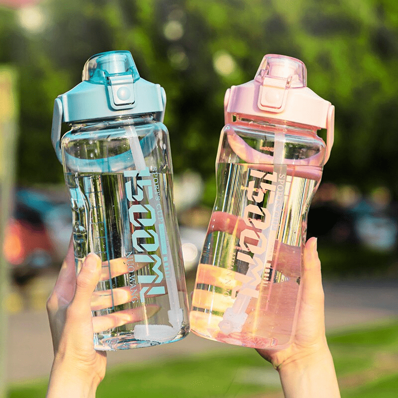 Gourde Sport Transparente Rose 2L