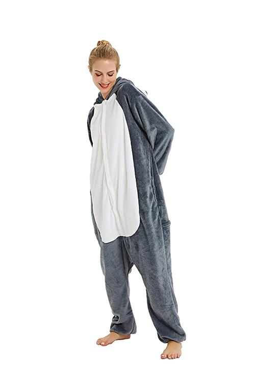 Combinaison Pyjama Loup Gris
