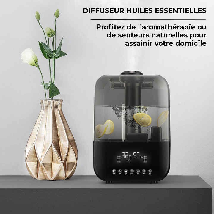 Humidificateur d'air 5L thermomètre hygromètre écran LED - NEON