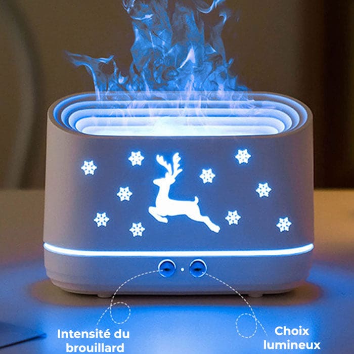 Humidificateur d'air décoratif spécial Noël effet de flamme - RENNA