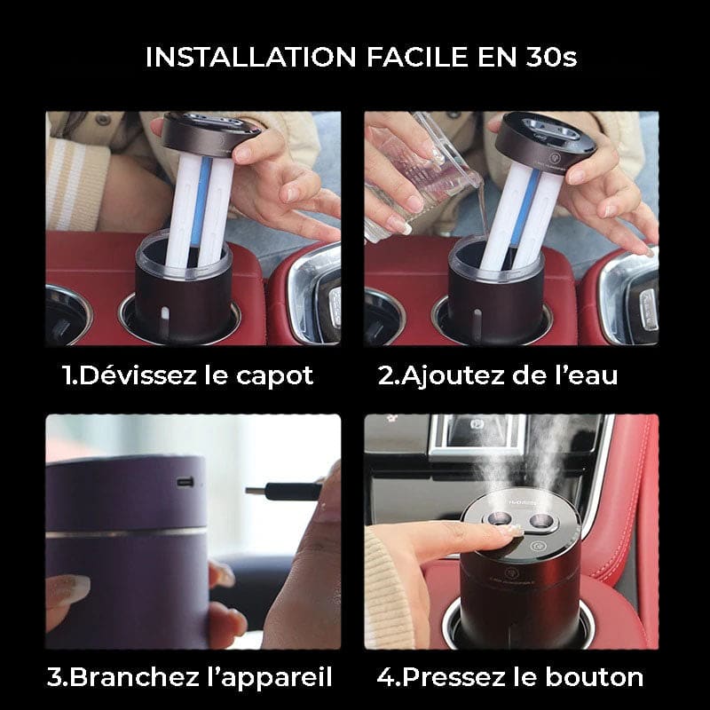 Humidificateur d'air purificateur voiture START & STOP - RAMEA