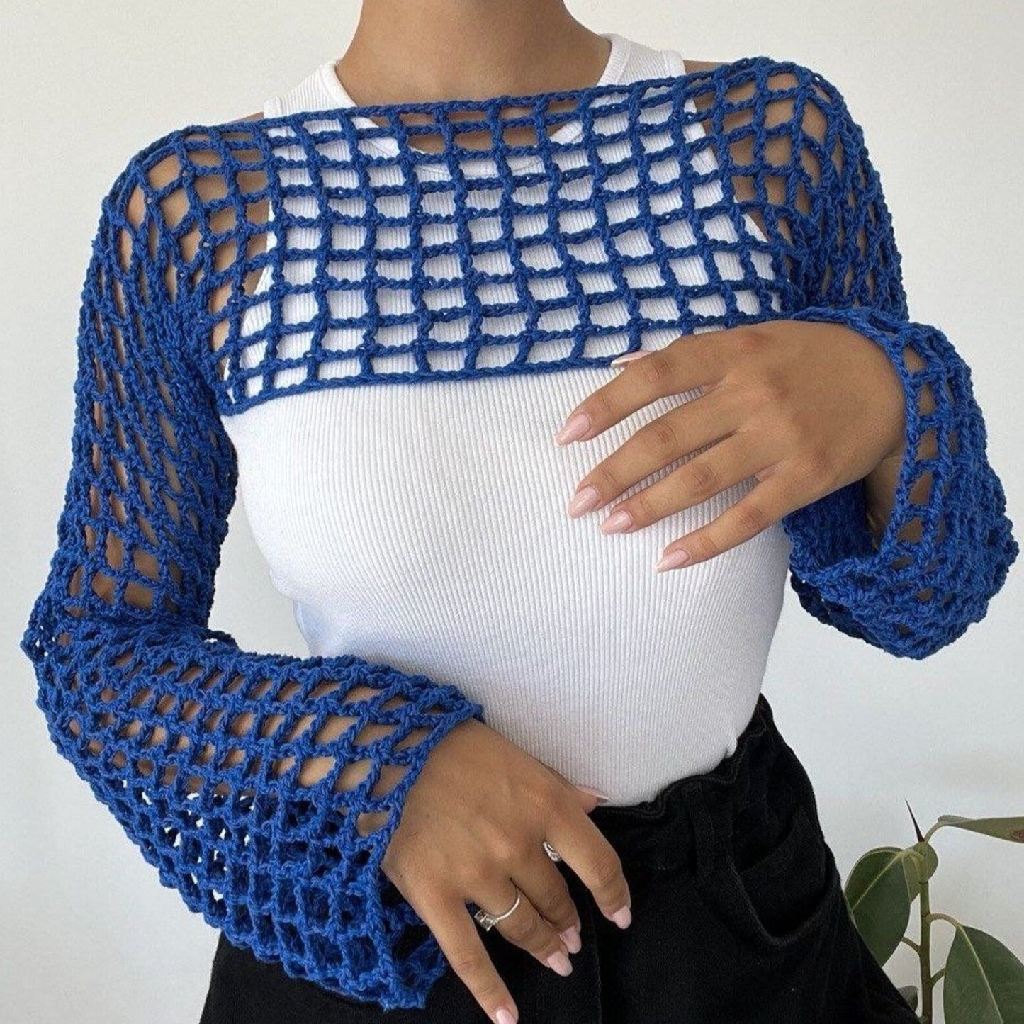 Crop top bleu foncé