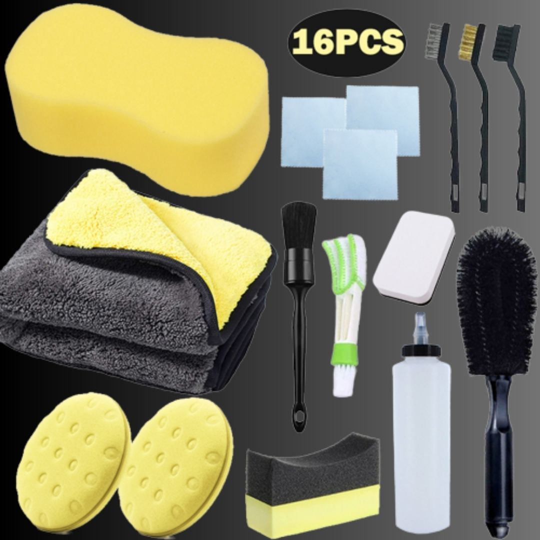 KIT NETTOYAGE VOITURE | Clean Kit Ultime™ 16 pièces