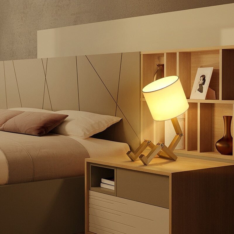 Lampe de chevet Bois Robot