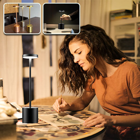 Lampe de table sans fil en métal de style moderne