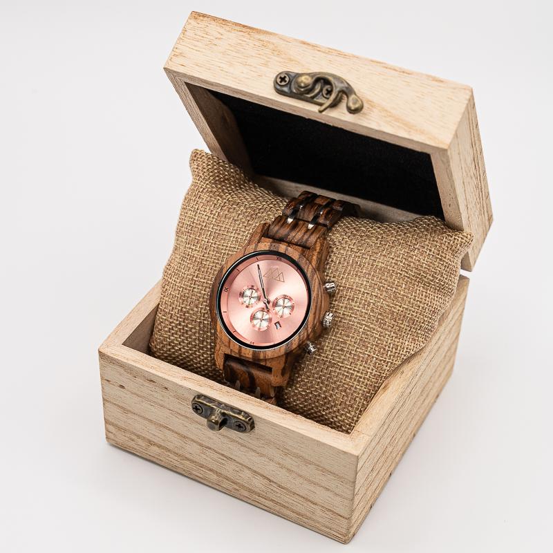 Grosse Montre Femme en Bois - Outdoor Zebra
