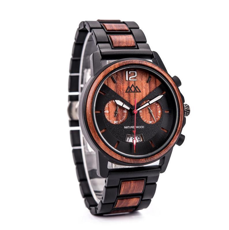 Montre en Bois Homme Bordeaux - Indiana Red