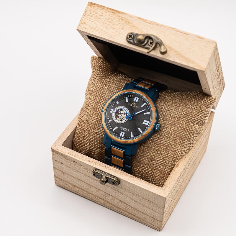 Montre en Bois Homme Bleu - Legacy Blue