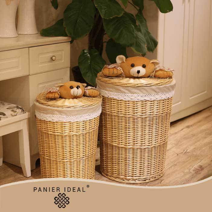 Panier à Linge en Osier Bébé Ourson