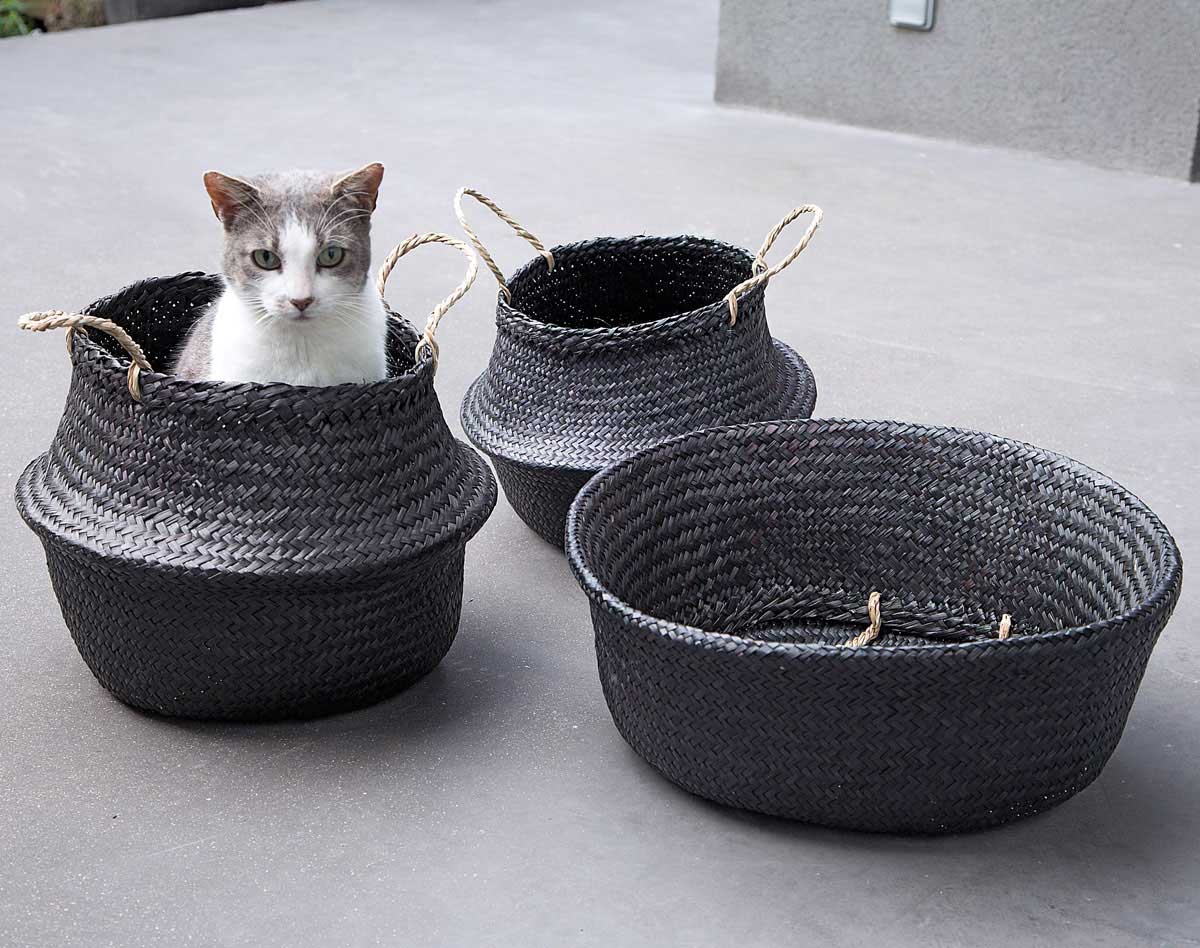 Panier à Linge Jonc de Mer Noir