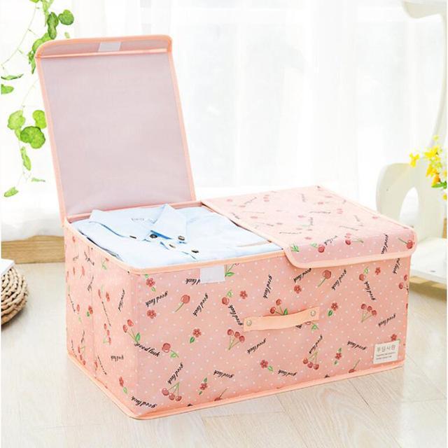 Panier à Linge Rectangulaire Rose Pastel