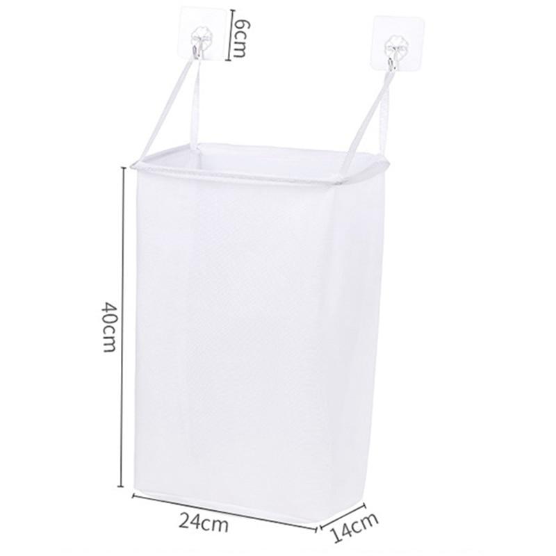 Panier à Linge Suspendu en Tissu Blanc