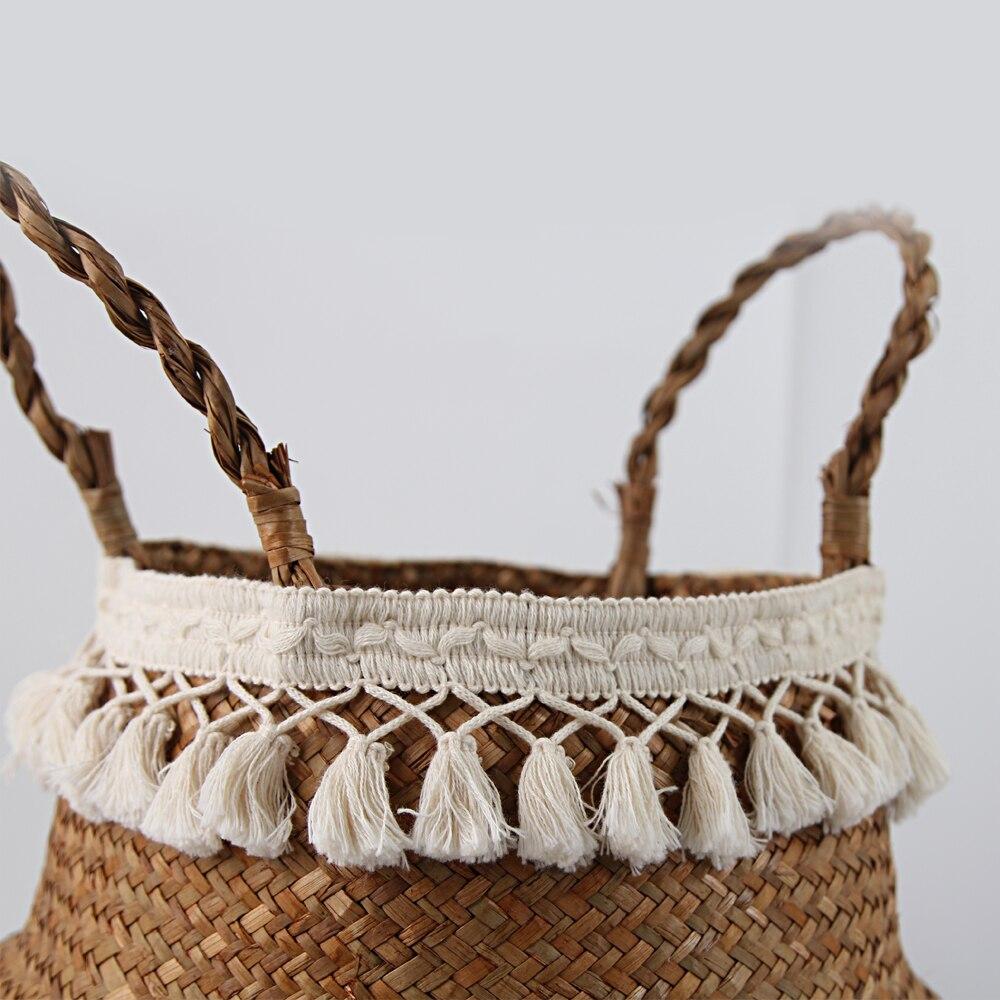 Panier Tressé Jonc de Mer Caramel