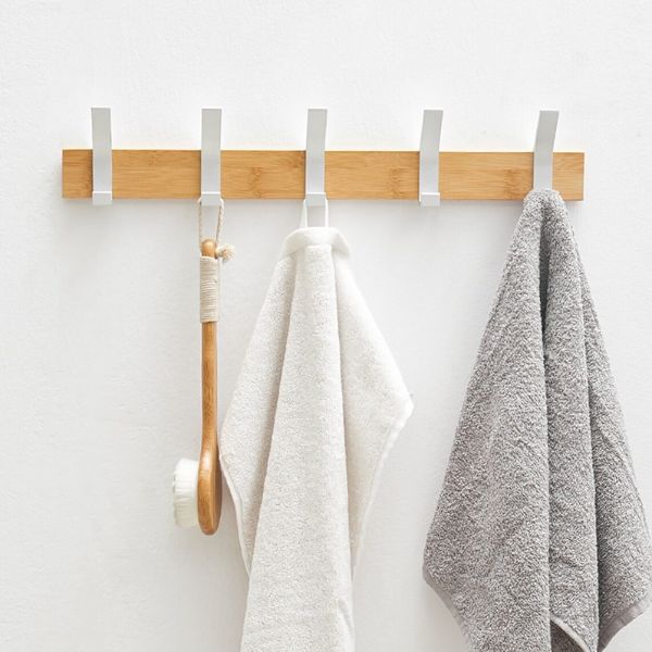 Porte manteau mural bambou