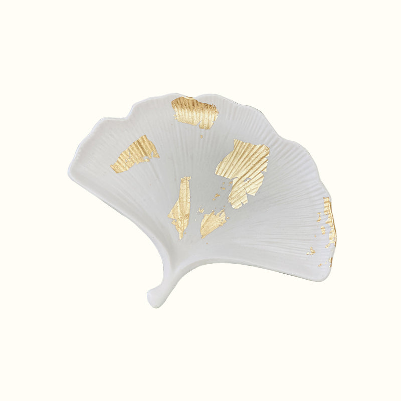 Plateau bijoux gingko en jesmonite
