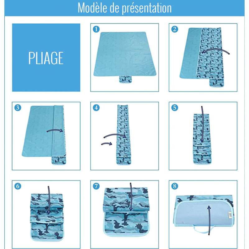 Couverture Pique-Nique Tiaré Tahiti Bleu