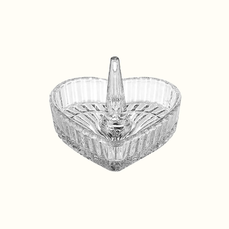 Porte-bagues cœur en verre