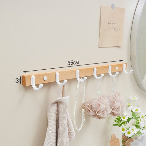 porte manteaux bois hetre 6 crochets