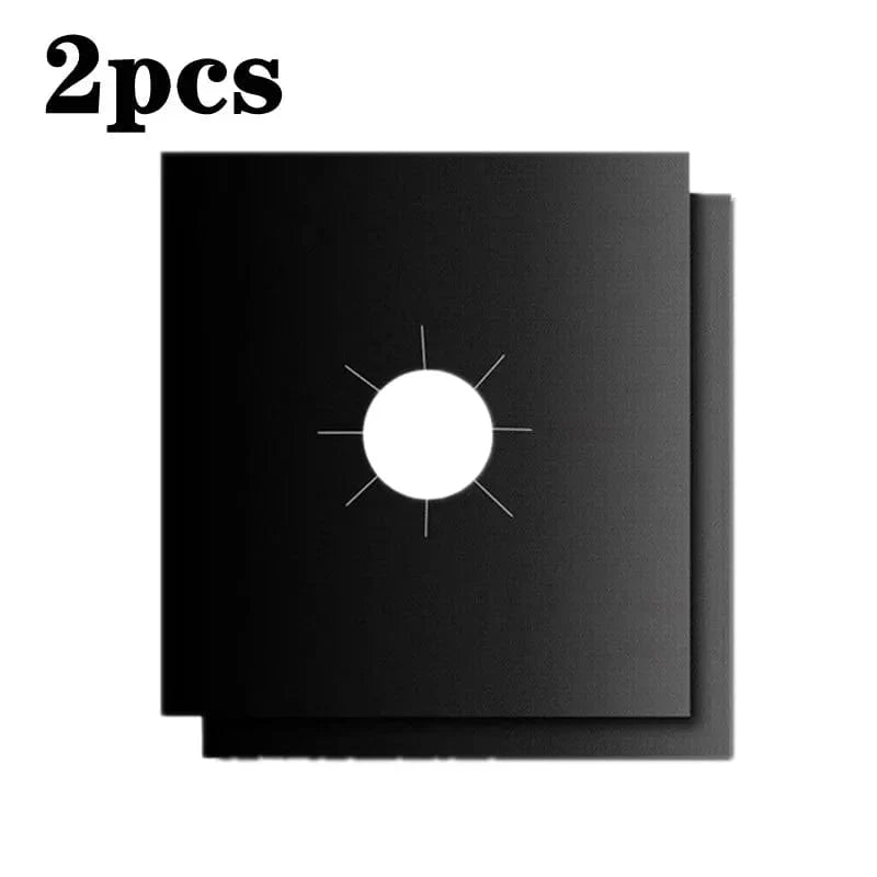 Protège gazinière 2-8pcs en fibres de verre noires - Tapis de cuisson réutilisable - Accessoire cuisine - Taille 270 x 270mm 2pcs