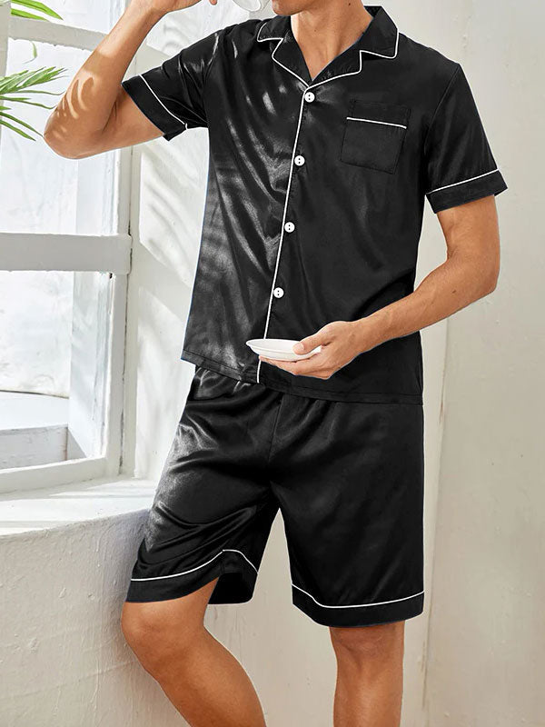 Pyjama Short Pour Homme En Satin "Calme Nocturne" | Pyjama Shop