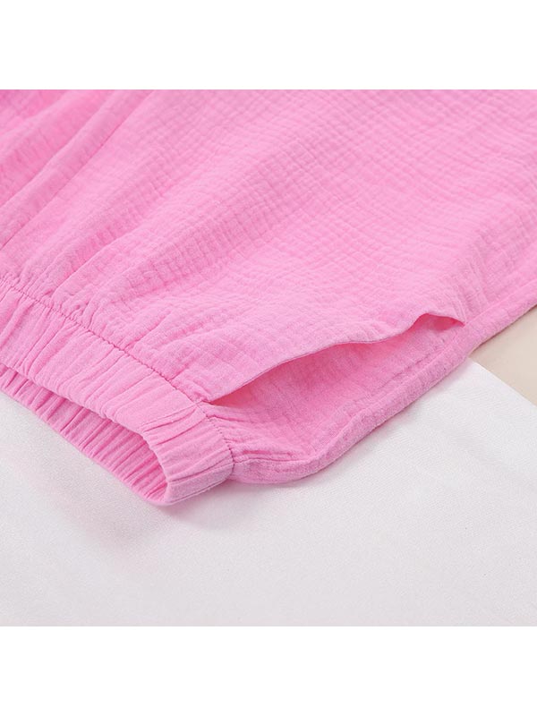 Pyjama Short en Coton Rose Pour Femme "Soupir d'Étoiles"