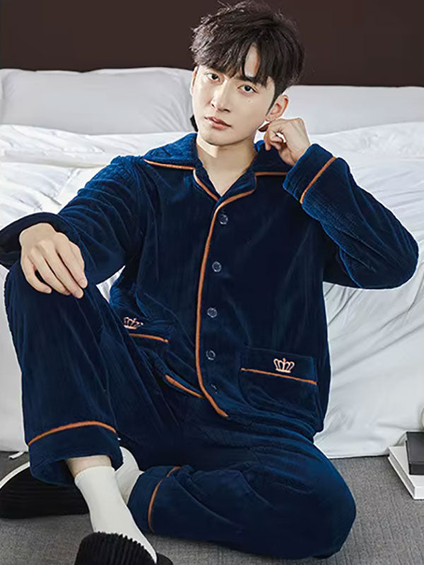 Pyjama Chaud Pour Homme Bleu "Royal"