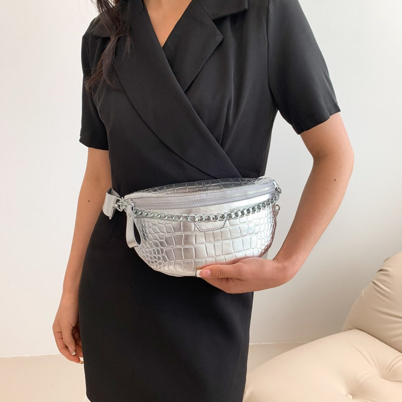 Sac Banane Argenté