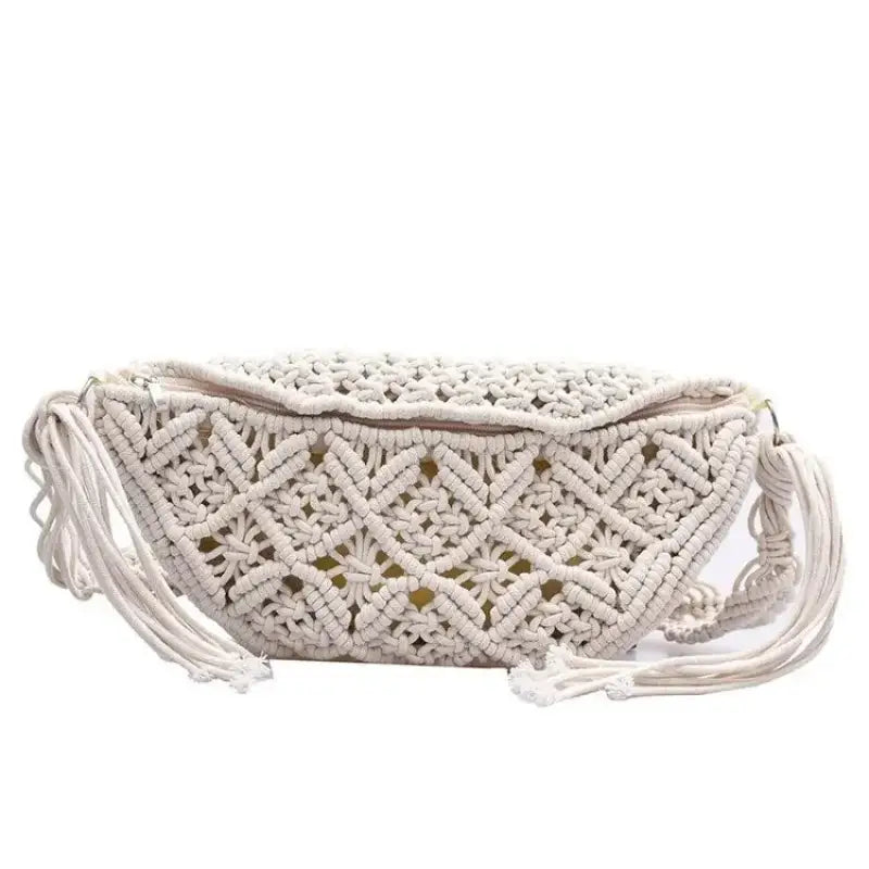 Sac Banane au Crochet Beige