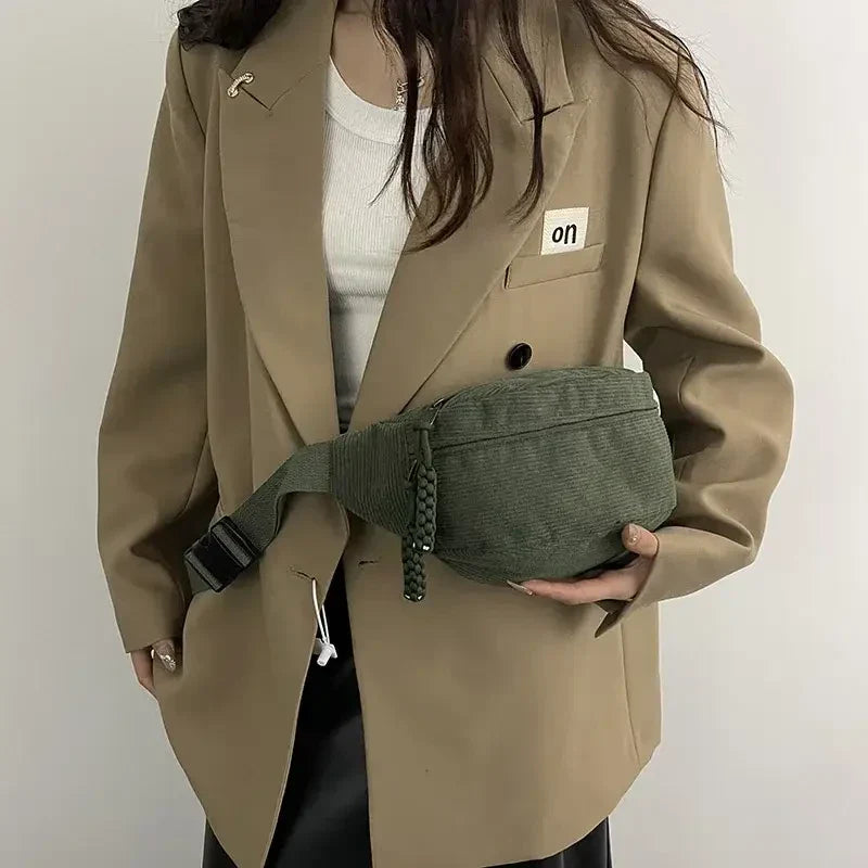 Sac Banane Velours Femme