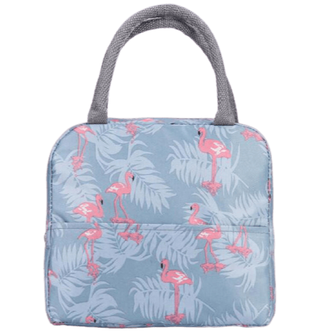 Sac Isotherme Repas Flamants Roses Feuilles Tropicales