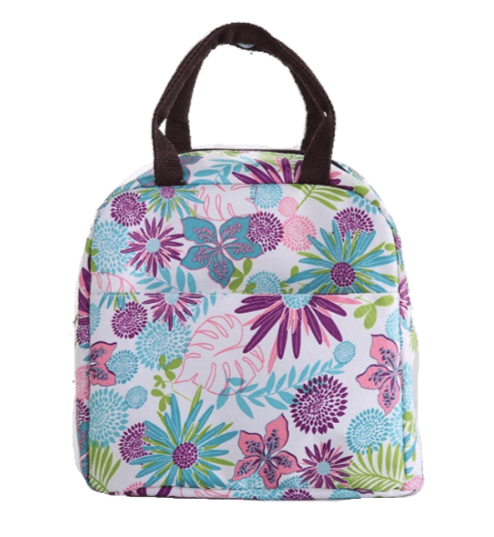 Sac Isotherme Repas Fleurs Bleues Violettes