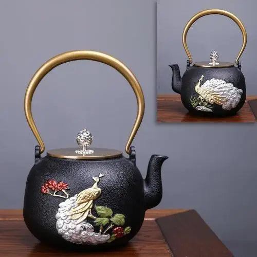 Théière Fonte Paon Royal