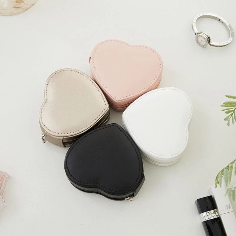 Trousse de voyage pour bijoux en forme de cœur