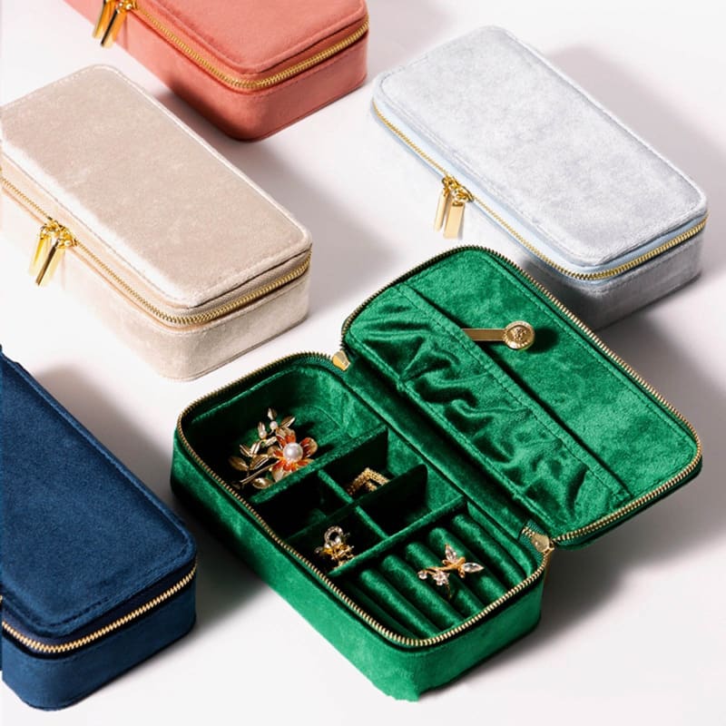 Trousse à bijoux de voyage en velours grand format