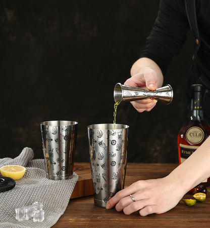 Shaker à cocktail boston en acier inoxydable avec finitions originales
