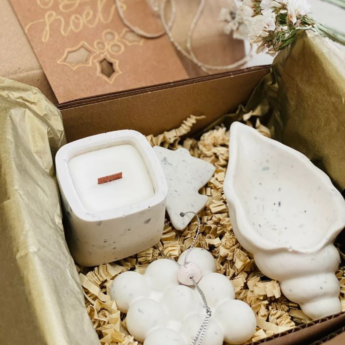 Coffret déco raffiné – Coupelle bijoux & bougie parfumée