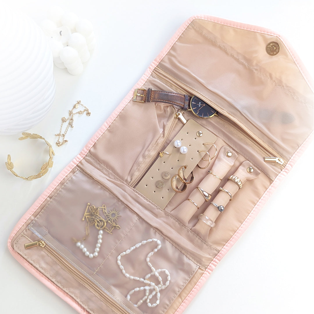 Pochette à bijoux de voyage en tissus