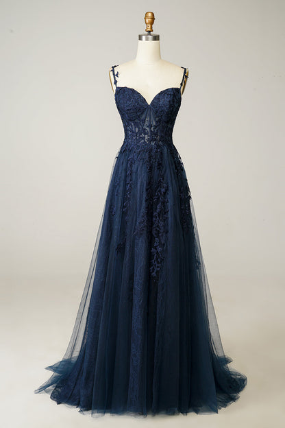 Robe de Soirée Élégance Sophie – Coupe A-Ligne, Détails Appliqués, Idéale pour Mariages et Événements Formels